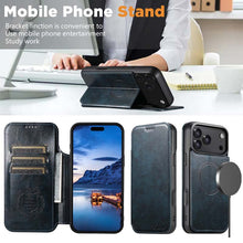 Load image into Gallery viewer, Casekis Leather Wallet MagSafe Phone Case Blue
