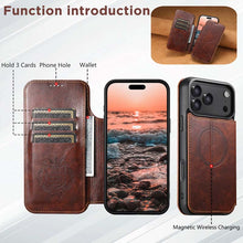 Load image into Gallery viewer, Casekis Leather Wallet MagSafe Phone Case Khaki
