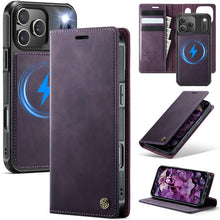 Load image into Gallery viewer, Casekis Leather Magnetic Flip Detachable Wallet Phone Case Purple
