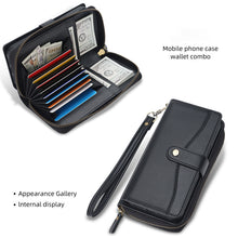 Lade das Bild in den Galerie-Viewer, CASEKIS 2-in-1 Magnetic Detachable Wallet Case with RFID Blocking, 16 Card Slots &amp; Zipper Pocket Black
