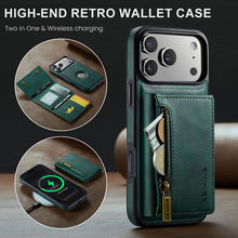 Lade das Bild in den Galerie-Viewer, Casekis RFID Magnetic Detachable Leather Wallet Phone Case Green
