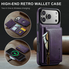 Lade das Bild in den Galerie-Viewer, Casekis RFID Magnetic Detachable Leather Wallet Phone Case Purple

