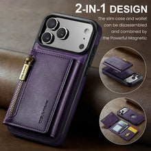 Lade das Bild in den Galerie-Viewer, Casekis RFID Magnetic Detachable Leather Wallet Phone Case Purple
