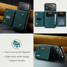 Load image into Gallery viewer, Casekis Magnetic Wallet Detachable Phone Case Green
