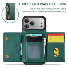 Lade das Bild in den Galerie-Viewer, Casekis RFID Magnetic Detachable Leather Wallet Phone Case Green

