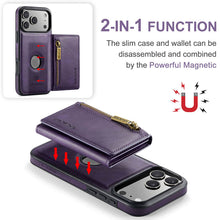 Lade das Bild in den Galerie-Viewer, Casekis RFID Magnetic Detachable Leather Wallet Phone Case Purple
