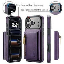Lade das Bild in den Galerie-Viewer, Casekis RFID Magnetic Detachable Leather Wallet Phone Case Purple
