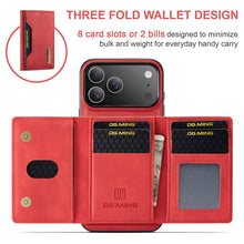 Load image into Gallery viewer, Casekis Magnetic Wallet Detachable Phone Case Red

