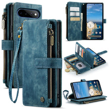 Load image into Gallery viewer, Casekis Leather Zipper Phone Case Blue
