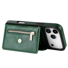 Lade das Bild in den Galerie-Viewer, Casekis Crossbody Strap Leather Magnetic Wallet Phone Case Green
