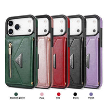 Lade das Bild in den Galerie-Viewer, Casekis Crossbody Strap Leather Magnetic Wallet Phone Case Green
