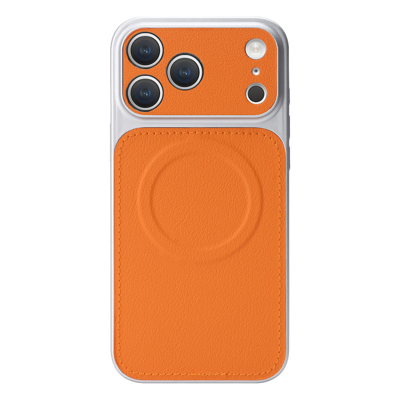 Casekis Magnetic Shockproof Leather Phone Case Orange