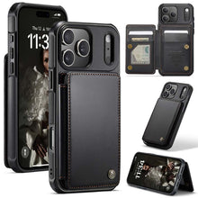 Load image into Gallery viewer, Casekis RFID Cardholder Wallet Phone Case Black
