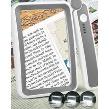 Load image into Gallery viewer, Rechargeable 5X Large Page Magnifier with Lightfor Reading
