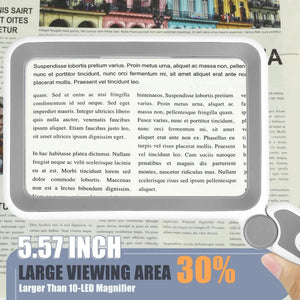 Rechargeable 5X Large Page Magnifier with Lightfor Reading