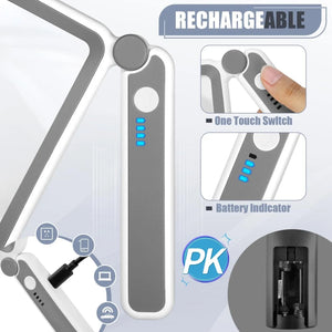 Rechargeable 5X Large Page Magnifier with Lightfor Reading