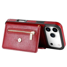 Lade das Bild in den Galerie-Viewer, Casekis Crossbody Strap Leather Magnetic Wallet Phone Case Red
