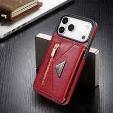 Lade das Bild in den Galerie-Viewer, Casekis Crossbody Strap Leather Magnetic Wallet Phone Case Red
