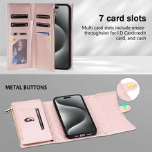 Load image into Gallery viewer, Casekis 7-Slot Foldable Crossbody Wallet Phone Case Rose Gold
