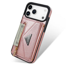 Lade das Bild in den Galerie-Viewer, Casekis Crossbody Strap Leather Magnetic Wallet Phone Case Rose Gold
