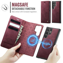 Lade das Bild in den Galerie-Viewer, Casekis Leather Magnetic Flip Detachable Wallet Phone Case Red Wine
