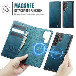 Casekis Leather Magnetic Flip Detachable Wallet Phone Case Blue Green