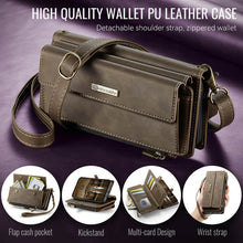 Load image into Gallery viewer, Casekis Crossbody Leather Wallet RFID Phone Case Brown
