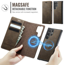 Load image into Gallery viewer, Casekis Leather Magnetic Flip Detachable Wallet Phone Case Brown

