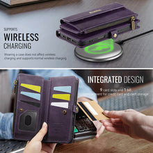 Load image into Gallery viewer, Casekis Crossbody Leather Wallet RFID Phone Case Purple
