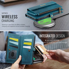 Load image into Gallery viewer, Casekis Crossbody Leather Wallet RFID Phone Case Green
