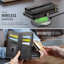 Load image into Gallery viewer, Casekis Crossbody Leather Wallet RFID Phone Case Black
