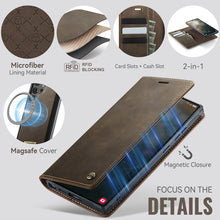 Load image into Gallery viewer, Casekis Leather Magnetic Flip Detachable Wallet Phone Case Brown

