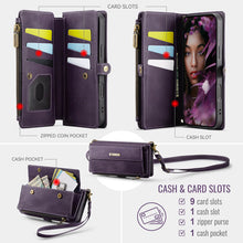 Load image into Gallery viewer, Casekis Crossbody Leather Wallet RFID Phone Case Purple
