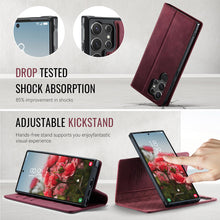 Lade das Bild in den Galerie-Viewer, Casekis Leather Magnetic Flip Detachable Wallet Phone Case Red Wine
