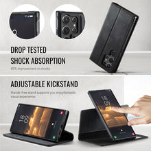 Load image into Gallery viewer, Casekis Leather Magnetic Flip Detachable Wallet Phone Case Black
