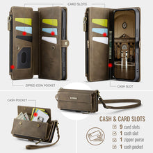 Load image into Gallery viewer, Casekis Crossbody Leather Wallet RFID Phone Case Brown
