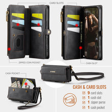 Load image into Gallery viewer, Casekis Crossbody Leather Wallet RFID Phone Case Black
