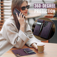 Lade das Bild in den Galerie-Viewer, Casekis Leather Magnetic Flip Detachable Wallet Phone Case Purple
