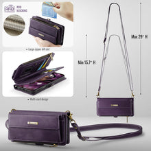 Load image into Gallery viewer, Casekis Crossbody Leather Wallet RFID Phone Case Purple
