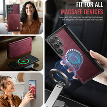 Lade das Bild in den Galerie-Viewer, Casekis Leather Magnetic Flip Detachable Wallet Phone Case Red Wine
