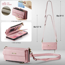 Load image into Gallery viewer, Casekis Crossbody Leather Wallet RFID Phone Case Pink
