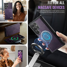 Lade das Bild in den Galerie-Viewer, Casekis Leather Magnetic Flip Detachable Wallet Phone Case Purple
