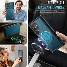 Load image into Gallery viewer, Casekis Leather Magnetic Flip Detachable Wallet Phone Case Blue Green
