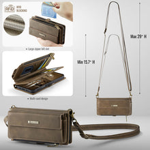 Load image into Gallery viewer, Casekis Crossbody Leather Wallet RFID Phone Case Brown
