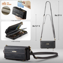 Load image into Gallery viewer, Casekis Crossbody Leather Wallet RFID Phone Case Black
