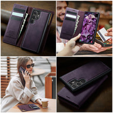 Lade das Bild in den Galerie-Viewer, Casekis Leather Magnetic Flip Detachable Wallet Phone Case Purple
