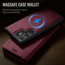 Lade das Bild in den Galerie-Viewer, Casekis Leather Magnetic Flip Detachable Wallet Phone Case Red Wine
