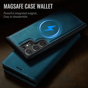 Casekis Leather Magnetic Flip Detachable Wallet Phone Case Blue Green