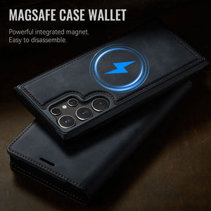 Casekis Leather Magnetic Flip Detachable Wallet Phone Case Black