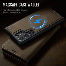 Load image into Gallery viewer, Casekis Leather Magnetic Flip Detachable Wallet Phone Case Brown
